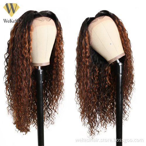 Highlight piano 4/27 Straight 30 inch lace closure wig Ombre 13X4 virgin transparent HD lace front human hair wigs